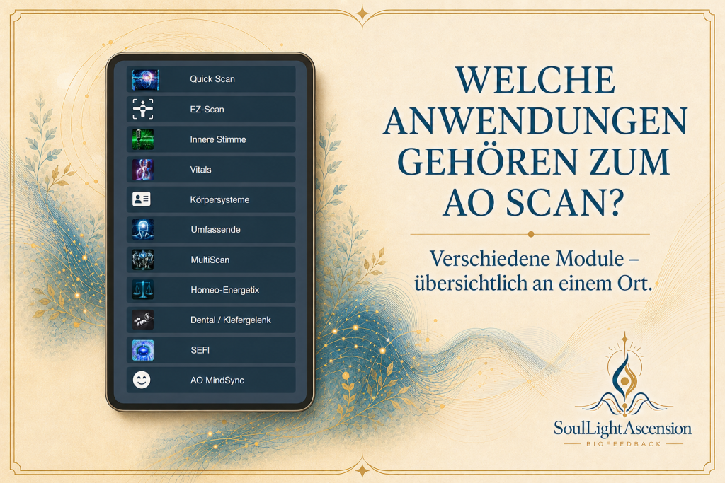 WELCHE ANWENDUNGEN GEHÖREN ZUM AO SCAN Welche Anwendungen gehören zum AO Scan? Verschiedene Module – übersichtlich an einem Ort.